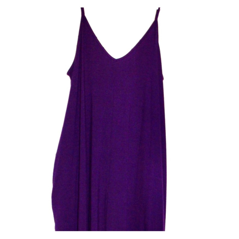 Worn once, eggplant cotton maxi, with pockets, S
